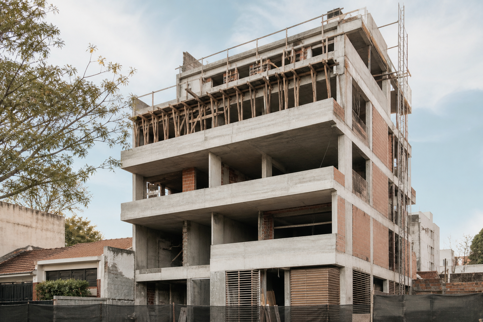 Edificio residencial en obra en Argentina usado para ilustrar costos de construcción por provincia