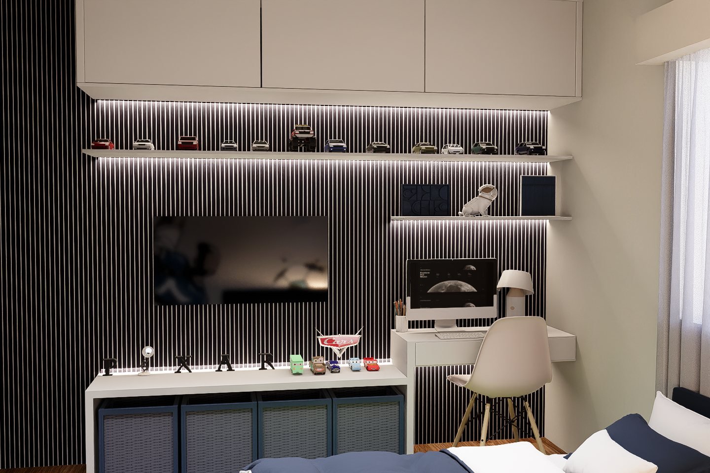 Habitación Palermo — La Petit Maison - Render 3D 4, Estudio Lat Buenos Aires