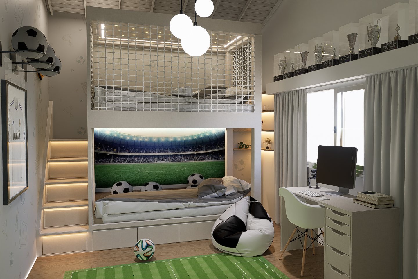 Habitaciones Dobles La Petit Maison - Render 3D 2, Estudio Lat Buenos Aires