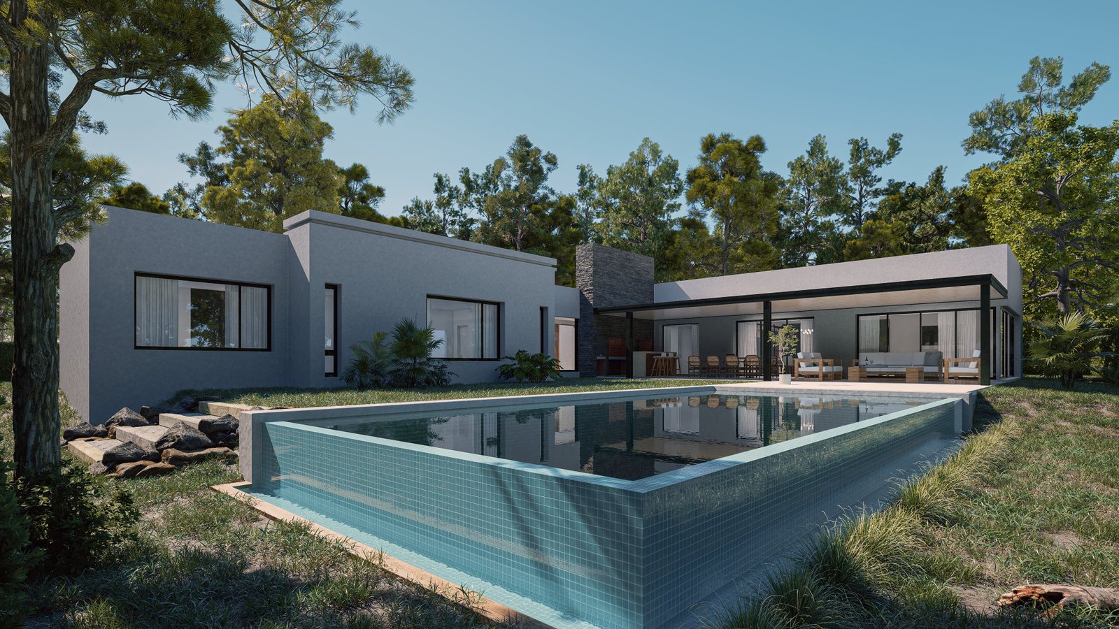 Vivienda Nicolás - Render 3D principal, Estudio Lat Buenos Aires