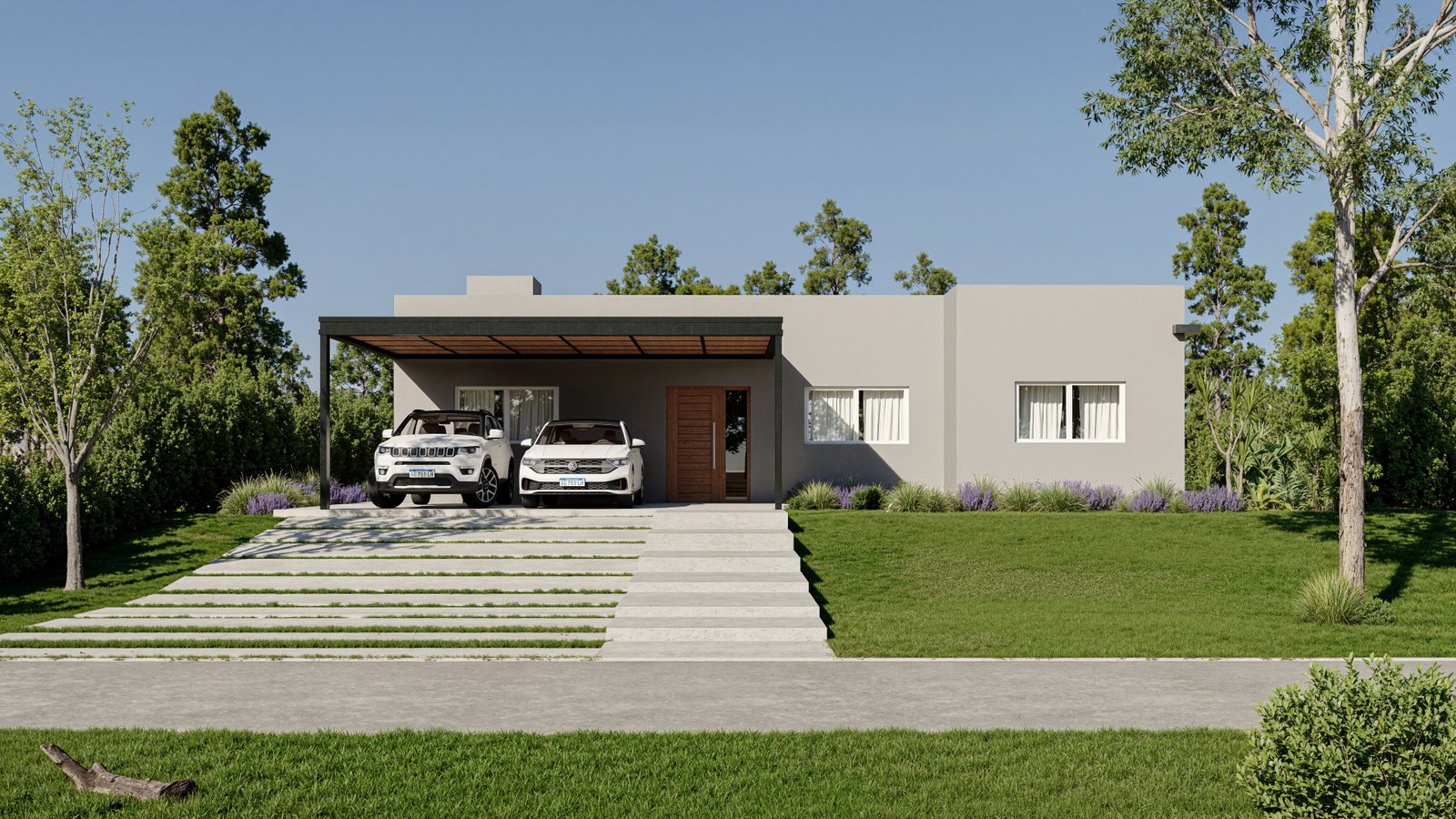 Vivienda Nizuc - Render 3D principal, Estudio Lat Buenos Aires
