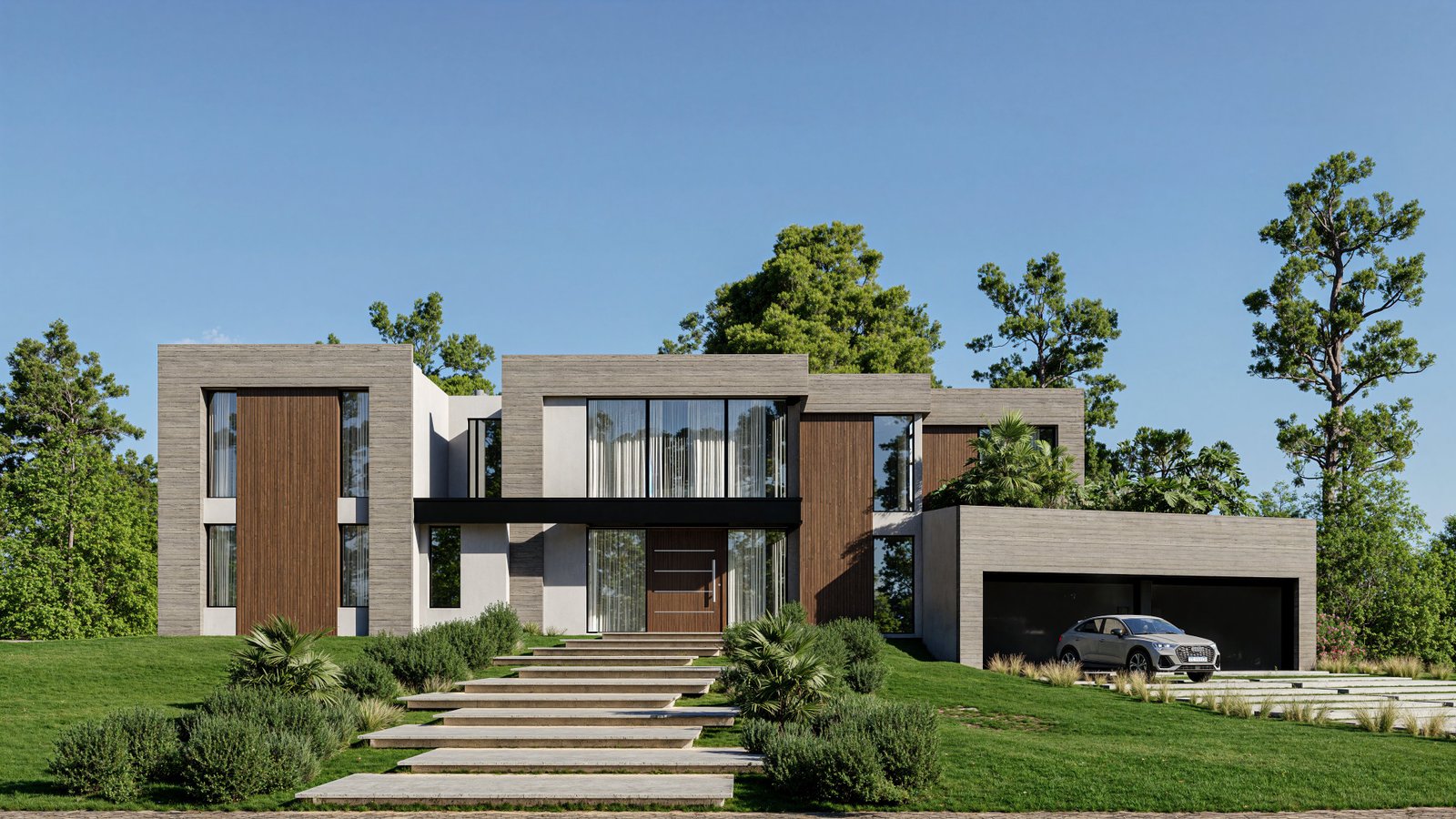 Vivienda SZ - Render 3D principal, Estudio Lat Buenos Aires