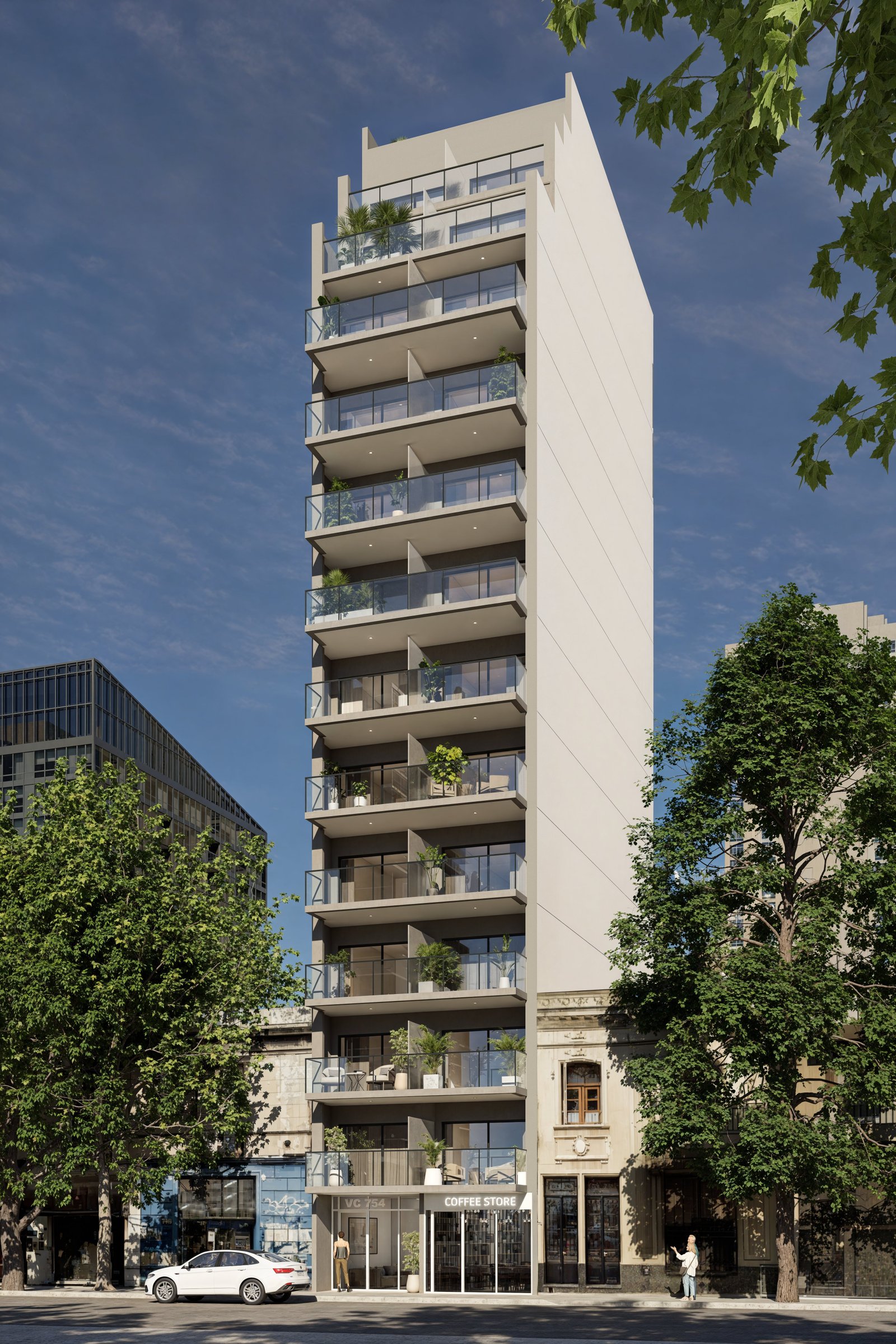 Render arquitectónico — proyecto Edificio BESSO, Estudio Lat