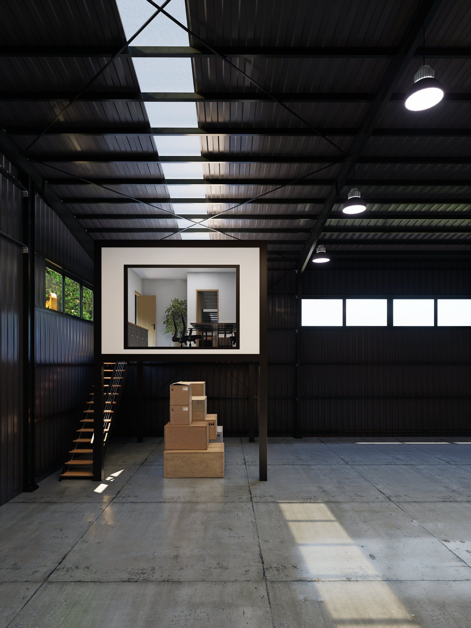 Nave industrial SL - render 3D fotorrealista del proyecto, comercial 2025 en Buenos Aires, Argentina, render 3D Estudio Lat vista 4