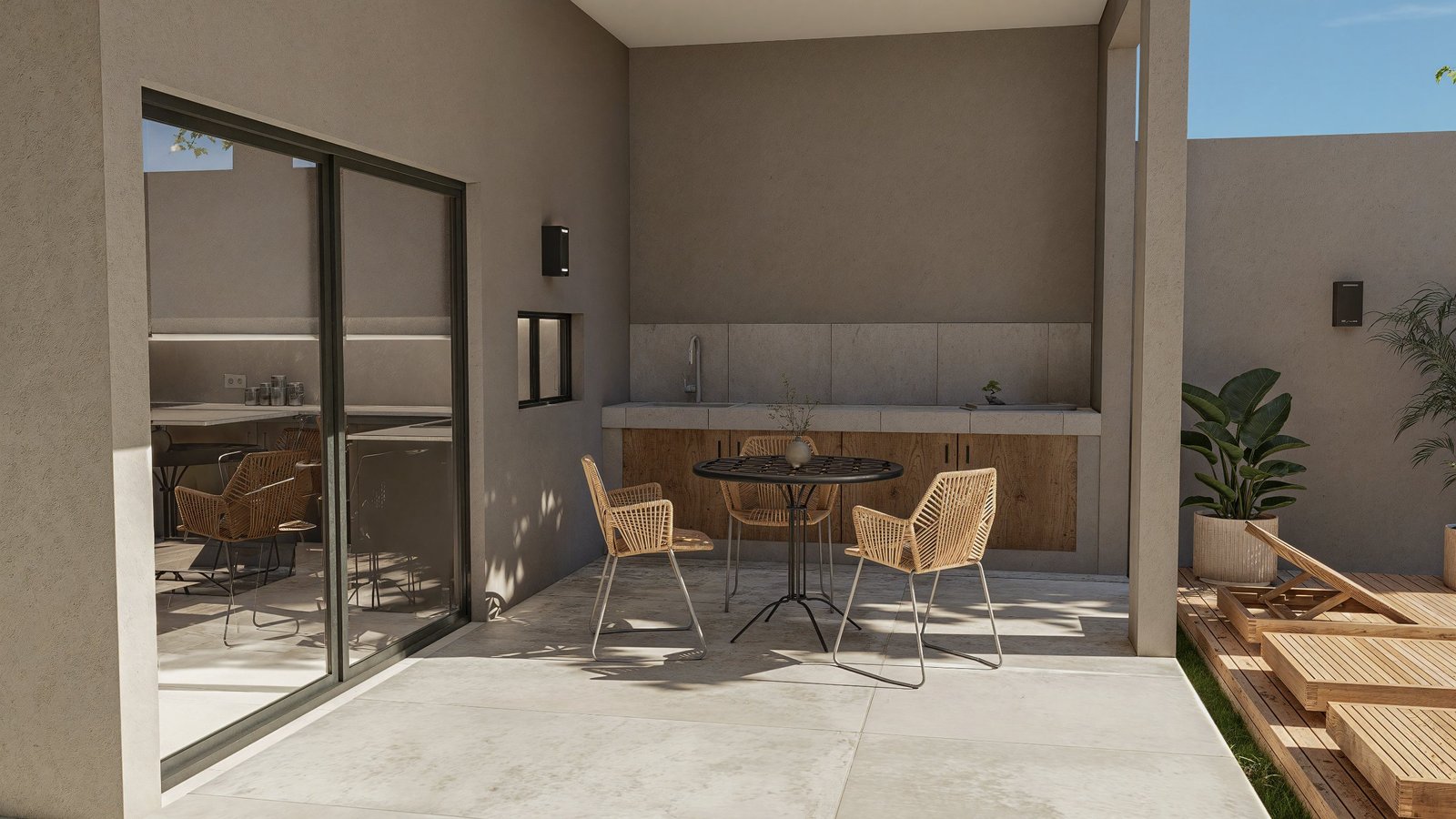 Vivienda Damont - vivienda con arquitectura, materialidad y escala, residencial 2025 en Buenos Aires, Argentina, render 3D Estudio Lat vista 4
