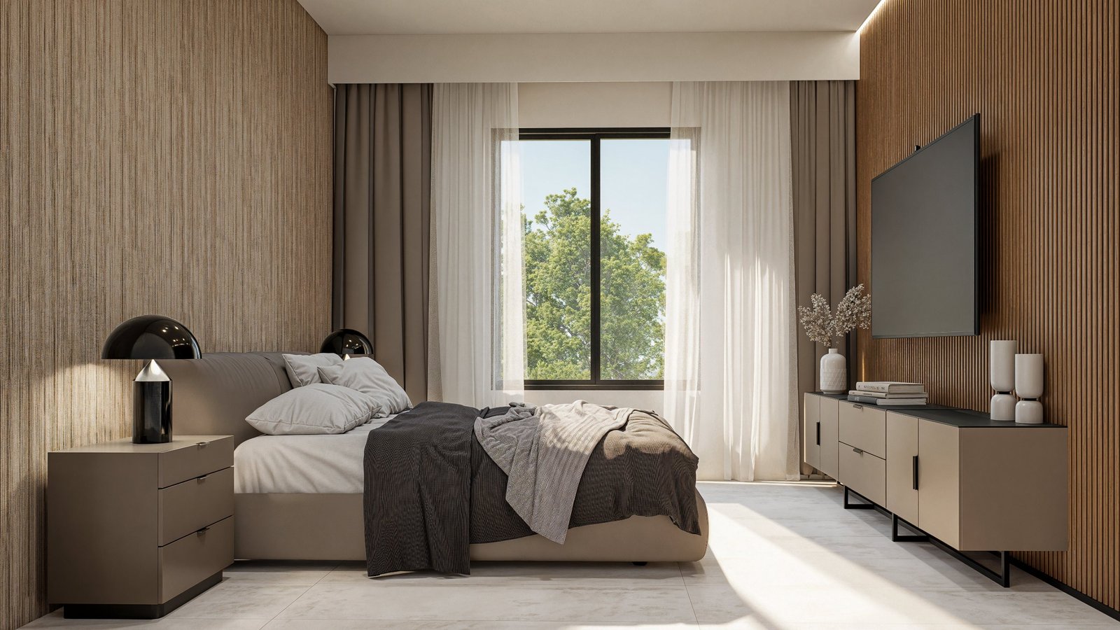 Vivienda EK 43 m² - dormitorio o habitación con diseño interior, residencial 2025 en Buenos Aires, Argentina, render 3D Estudio Lat vista 3