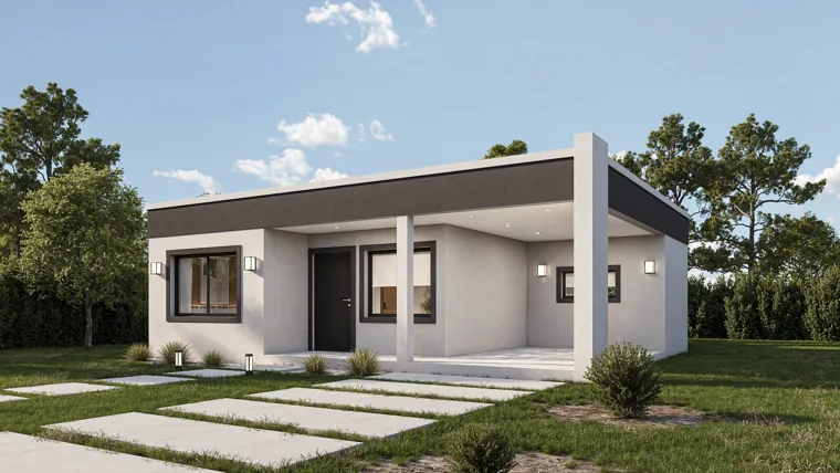 Vivienda KAD · 60 m²: render del proyecto de Estudio Lat