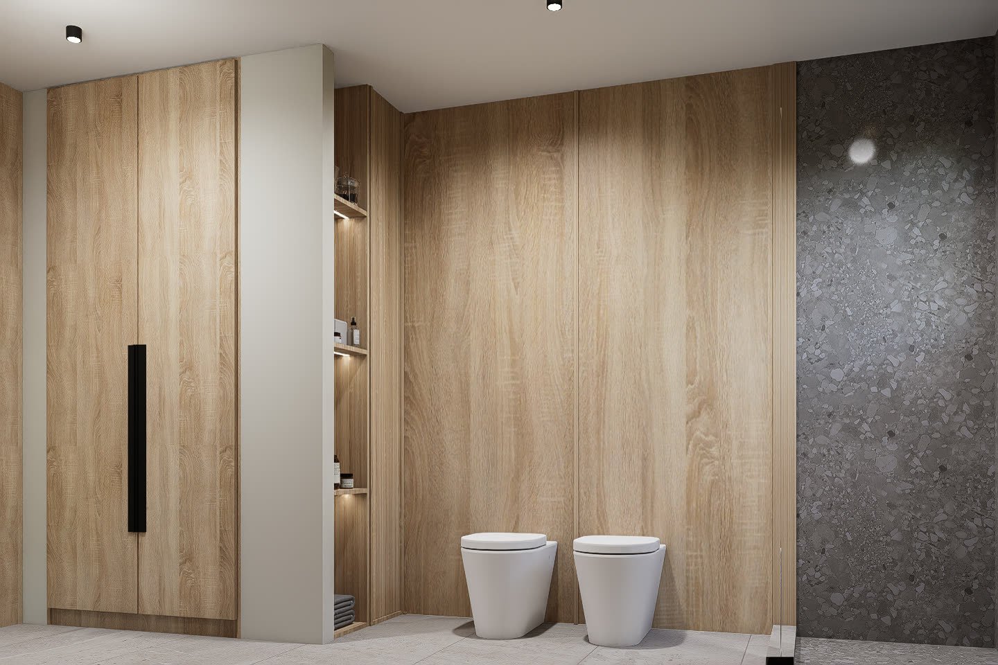 San Eliseo - Juan Pablo - baño moderno con terminaciones y equipamiento, residencial 2026 en Buenos Aires, Argentina, render 3D Estudio Lat vista 24