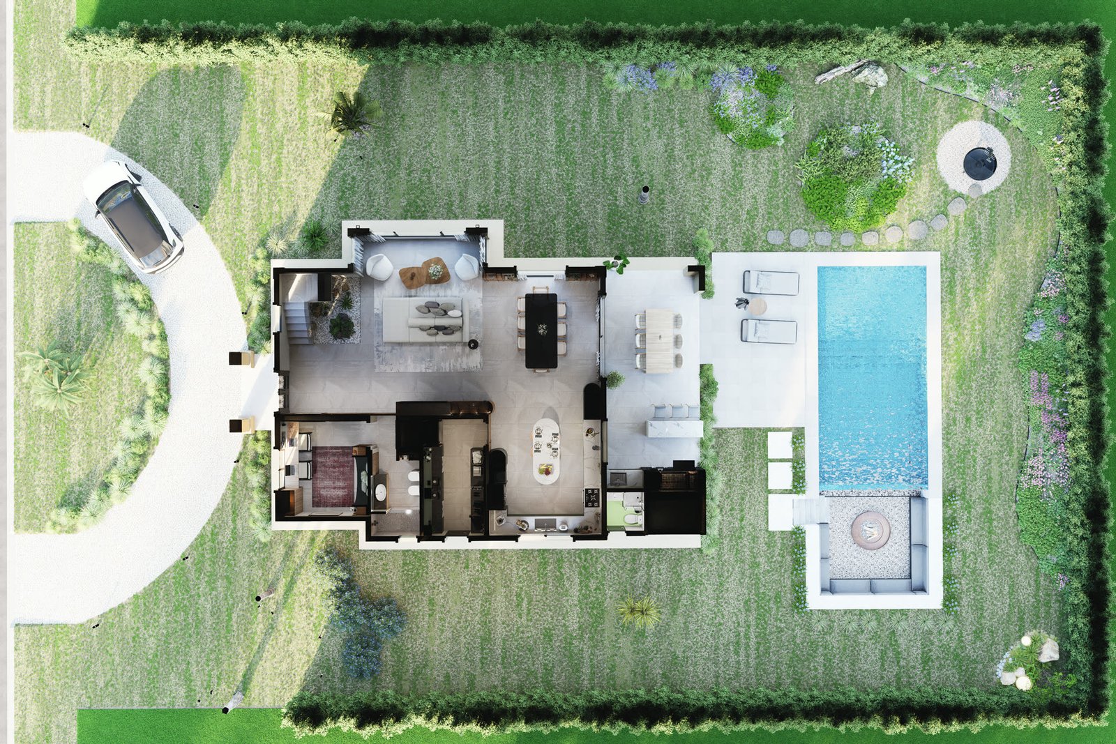 San Eliseo - Juan Pablo - vista aérea, planta o implantación del proyecto, residencial 2026 en Buenos Aires, Argentina, render 3D Estudio Lat vista 41