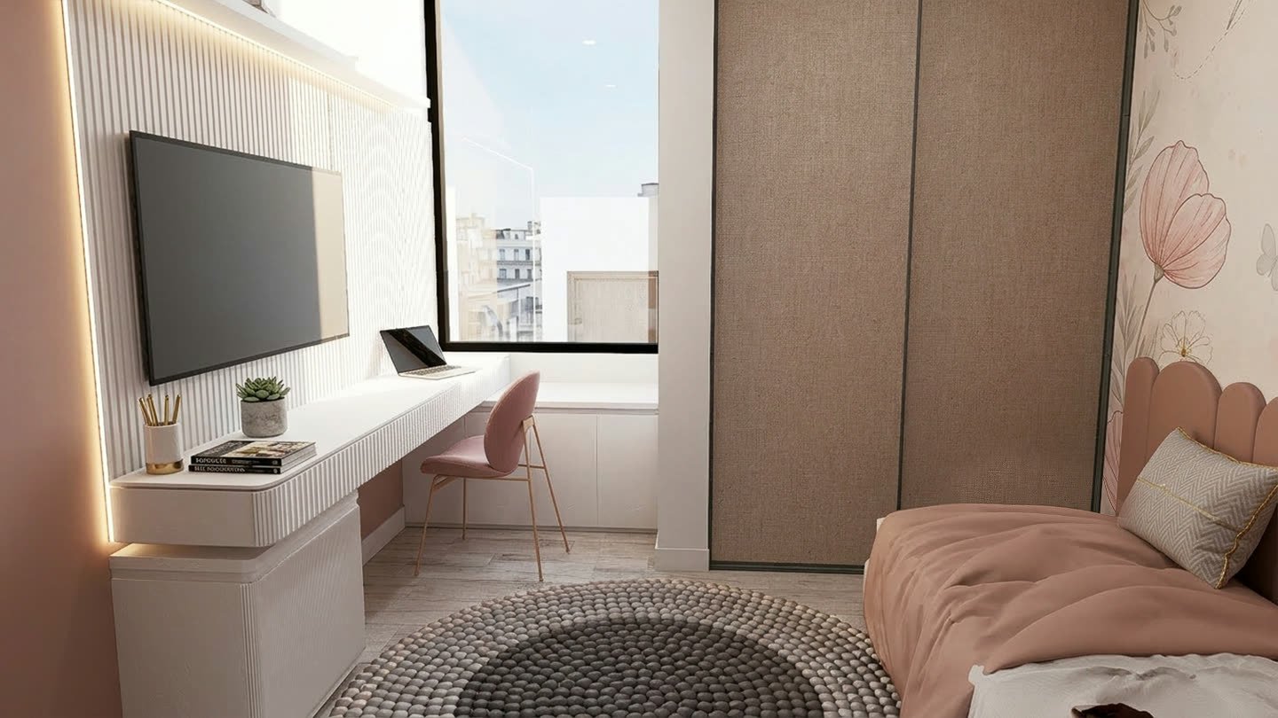 Habitaciones - dormitorio o habitación con diseño interior, interiorismo 2026 en Buenos Aires, Argentina, render 3D Estudio Lat vista 5