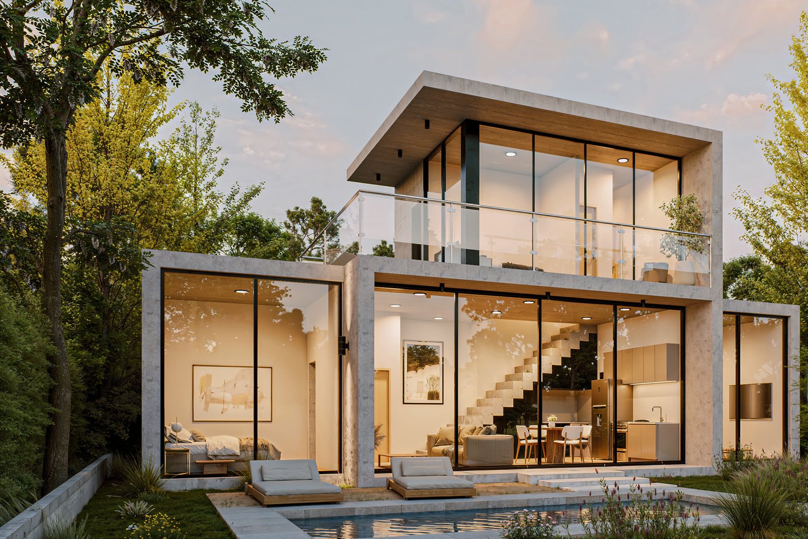 Vivienda - Casa 7x5 - Ariel - vivienda con arquitectura, materialidad y escala, residencial 2026 en Buenos Aires, Argentina, render 3D Estudio Lat vista 4