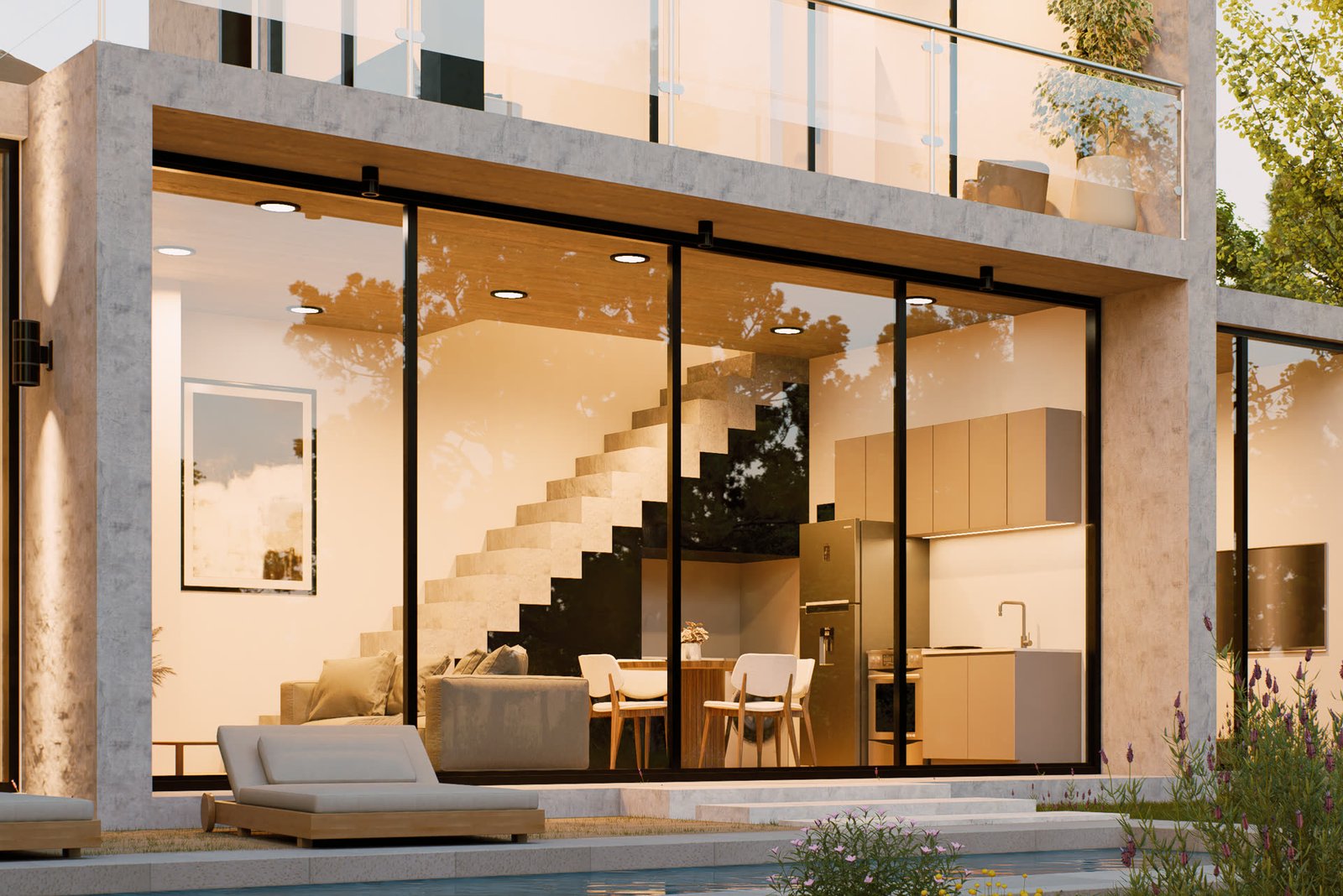 Vivienda - Casa 7x5 - Ariel - vivienda con arquitectura, materialidad y escala, residencial 2026 en Buenos Aires, Argentina, render 3D Estudio Lat vista 7