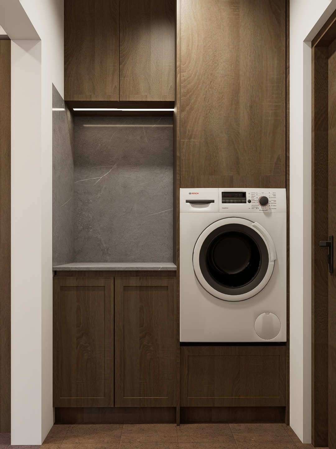 Renovación Baño Cocina - Mari Barbieri - baño moderno con terminaciones y equipamiento, interiorismo 2026 en Buenos Aires, Argentina, render 3D Estudio Lat vista 4