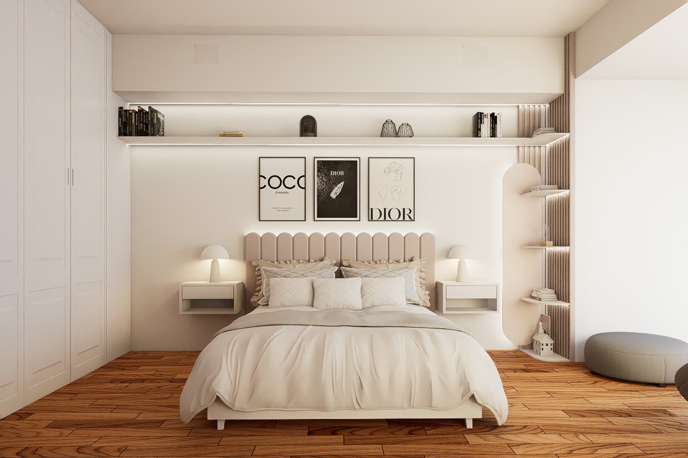 Habitaciones - Petit Maison - dormitorio o habitación con diseño interior, interiorismo 2026 en Buenos Aires, Argentina, render 3D Estudio Lat vista 3