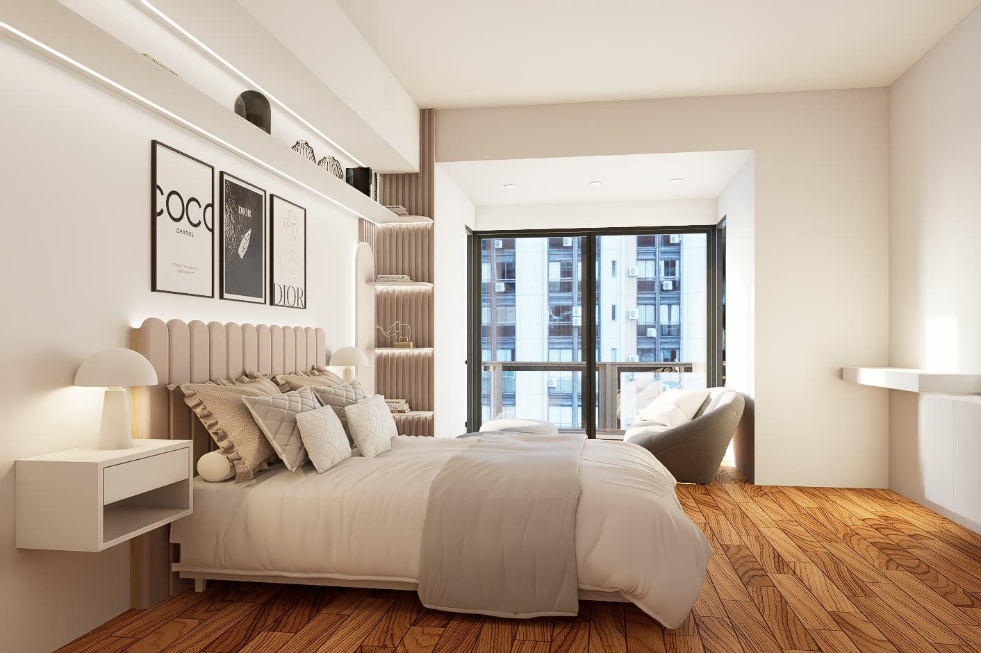 Habitaciones - Petit Maison - dormitorio o habitación con diseño interior, interiorismo 2026 en Buenos Aires, Argentina, render 3D Estudio Lat vista 4