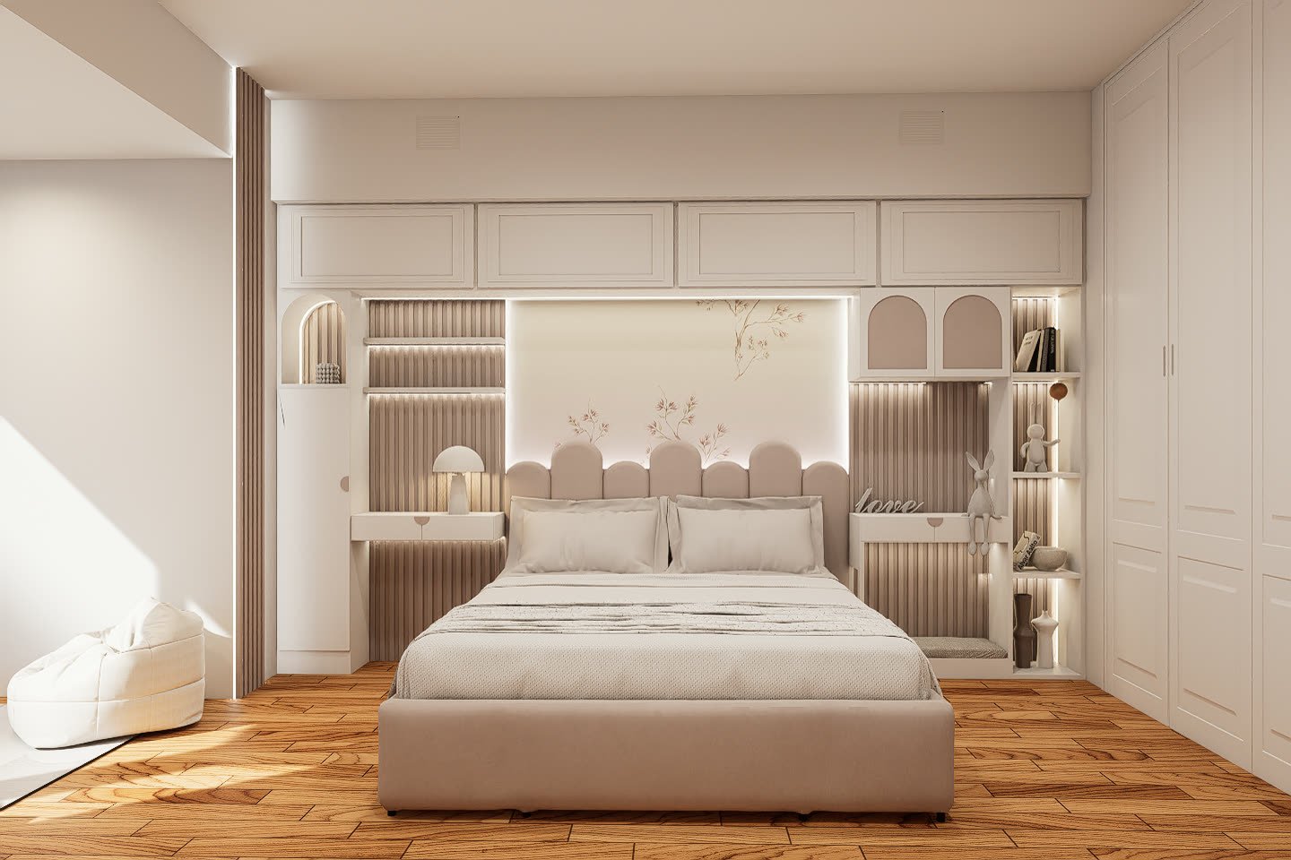 Habitaciones - Petit Maison - dormitorio o habitación con diseño interior, interiorismo 2026 en Buenos Aires, Argentina, render 3D Estudio Lat vista 5