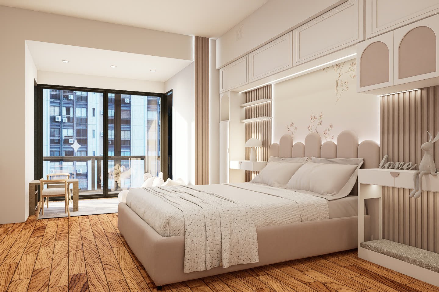 Habitaciones - Petit Maison - dormitorio o habitación con diseño interior, interiorismo 2026 en Buenos Aires, Argentina, render 3D Estudio Lat vista 6
