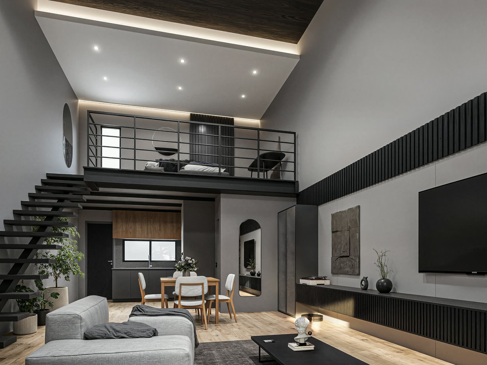 Loft 022 - render 3D fotorrealista del proyecto, interiorismo 2026 en Buenos Aires, Argentina, render 3D Estudio Lat vista 3
