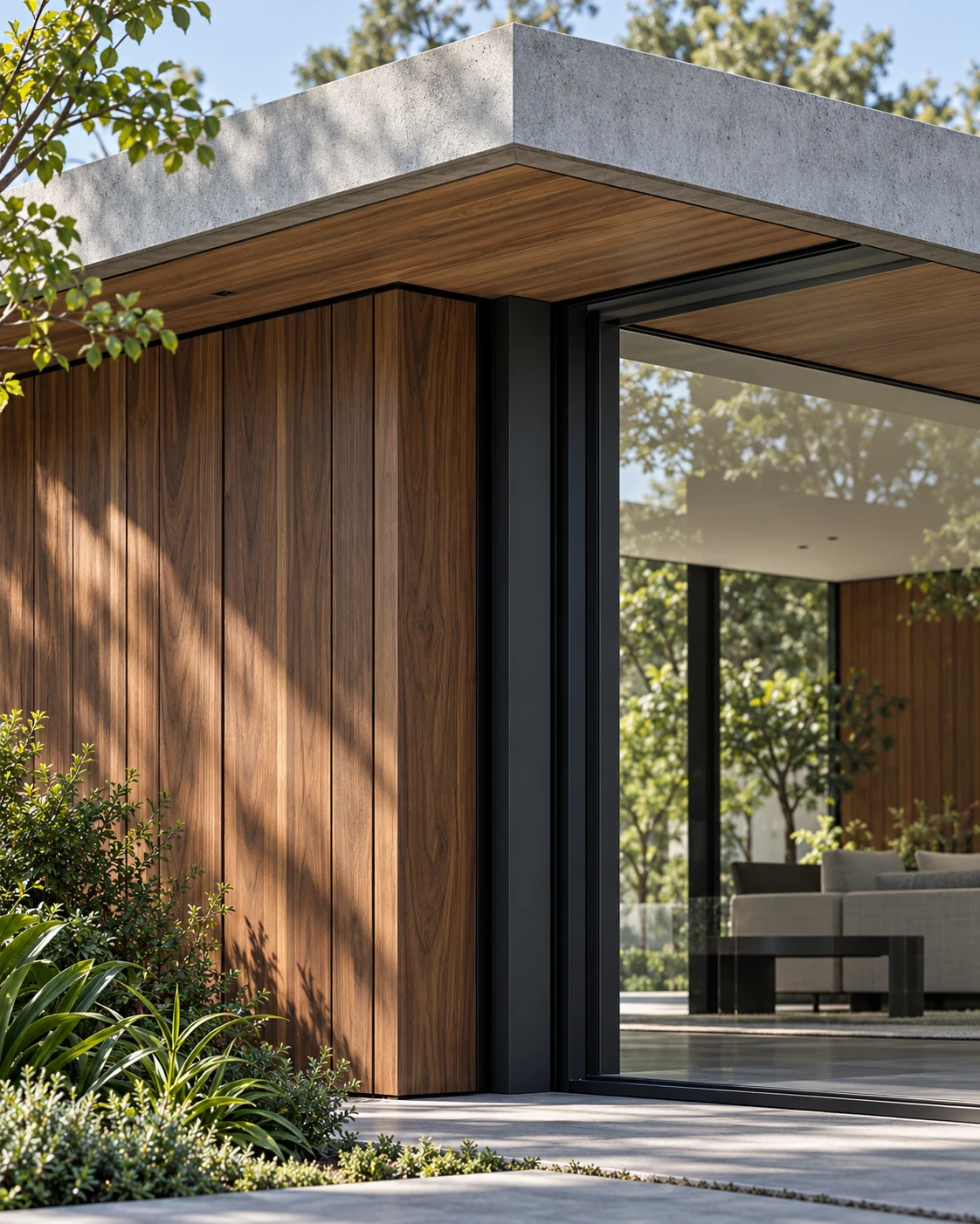 Casa Linde — Materiales de cerca, visualización residencial conceptual de Estudio LAT