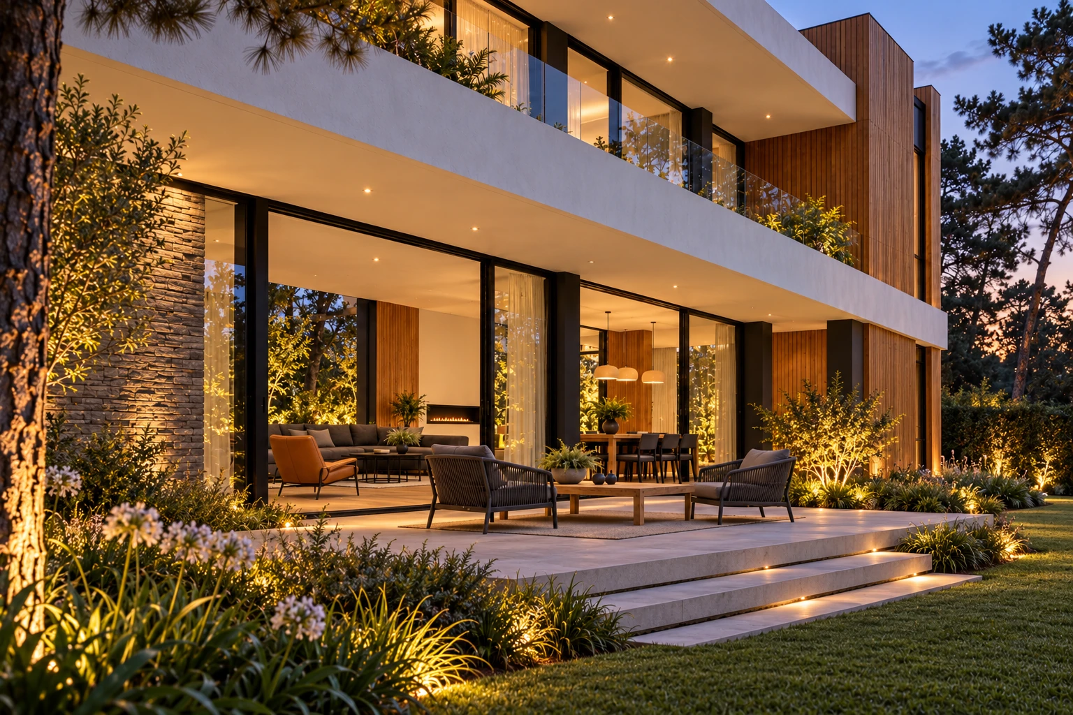 Casa Marco — Galería y jardín, visualización residencial conceptual de Estudio LAT