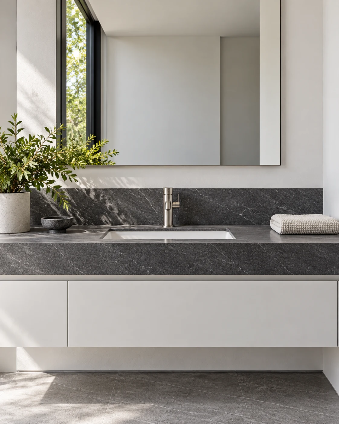 Casa Marco — Baño en detalle, visualización residencial conceptual de Estudio LAT