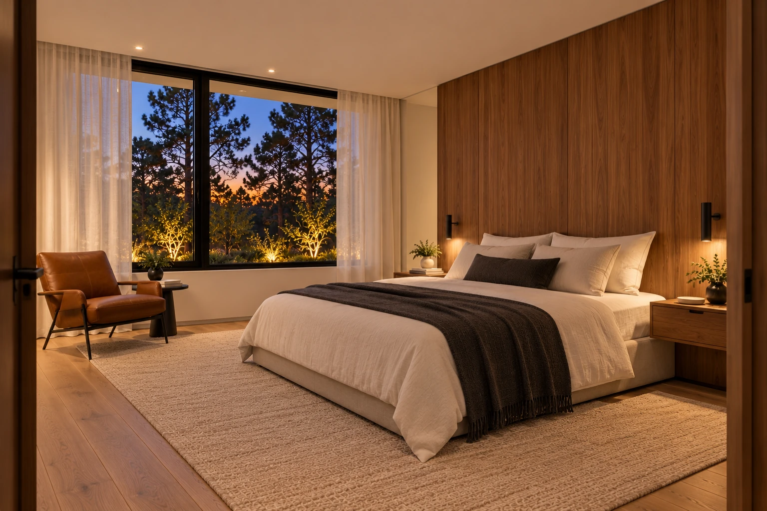 Casa Marco — Suite principal, visualización residencial conceptual de Estudio LAT