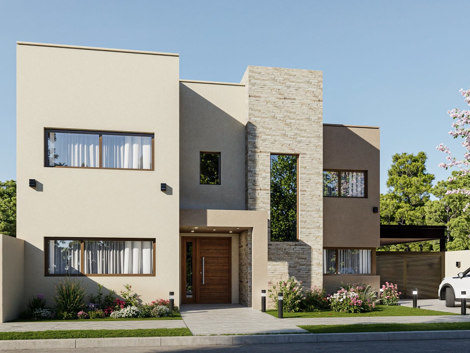 Vivienda El Resguardo - vivienda con arquitectura, materialidad y escala, residencial 2026 en Buenos Aires, Argentina, render 3D Estudio Lat vista 3