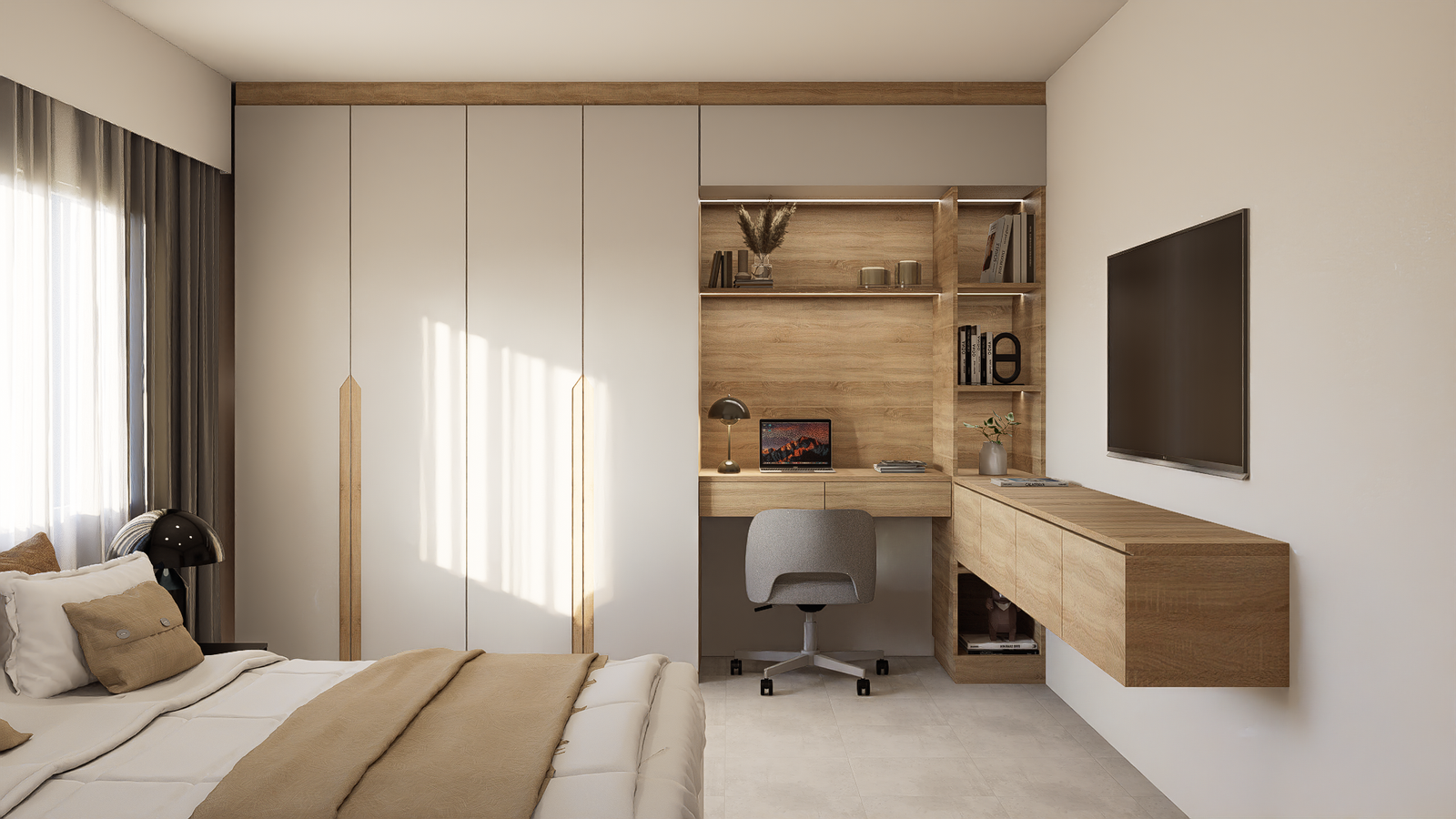 Diseño de Habitacion con mobiliario